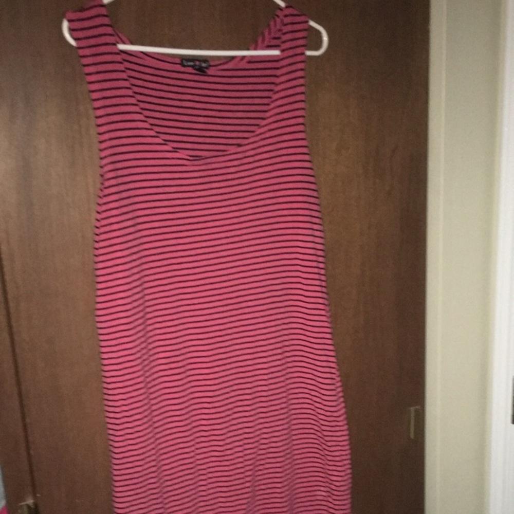 Pink and black dress